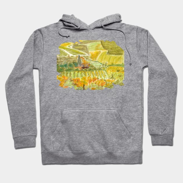 Tuscan landscape Hoodie by Ezhael